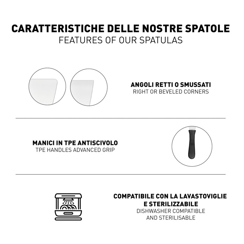 Ambrogio Sanelli, Linea Supra, Spatola Rettangolare Piegata per Pasticceria con