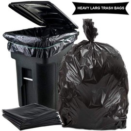 Ox Plastics Trash Can Liners Bags - 39 Gallon Capacity & 1.5mil Thick Extra Heavy Duty Strength - Large Garbage, Leak-Proof & Durable, House & Commercial Use Bags Black(100)