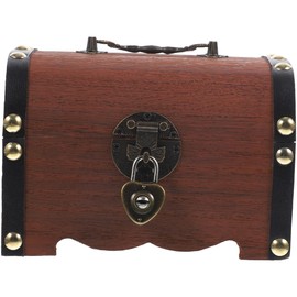 Treasure Chest Money Box with Lock: Wooden Money Saver for Cash Treasure Chest for Prizes Gem Pirate Cash Piggy Bank Retro Trinket Case Vintage Coin Jar Kid Piggy Bank Coins