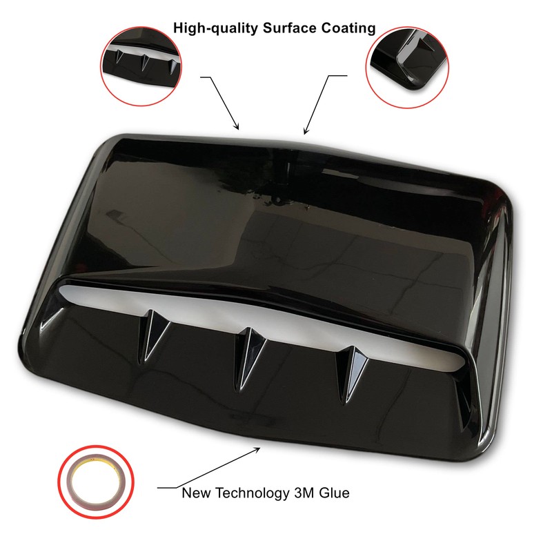 Tiousmoky Hood Scoop Car Hood Vent Universal Air Intake Grille