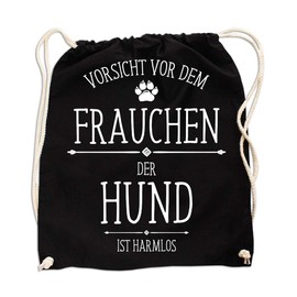 Spaß Kostet Rucksack Vorsicht vor dem Frauchen Der Hund ist harmlos, black