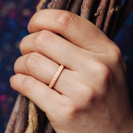 ThunderFit Womens Triangle Diamond Stackable Rings - 4 Rings - Thin Silicone Wedding Rings - 2.5mm wide - 2mm Thick (size 5)