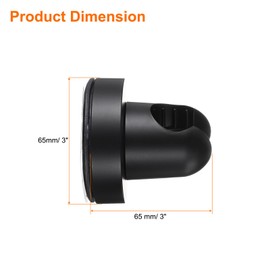 uxcell Shower Head Holder, Suction Cup Shower Head Holder, Handheld Removable Showerhead and Wall Mounted Suction Bracket (Black)