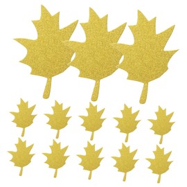 STOBOK 20pcs Glitter Maple Leaf Paper Cutouts for Fall Decor Autumn Party Decorations Thanksgiving Craft Supplies Foil Paper Leaves for Creative Projects