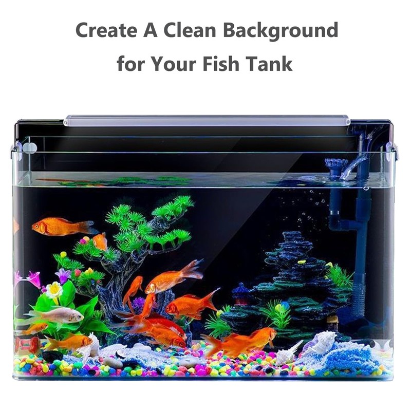 XCNO Aquarium Background Static Cling Black Fish Tank Background Wallpaper