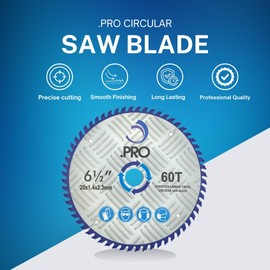 .PRO 165mm Circular Saw Blade - 60T Carbide-Tipped, 20mm Bore (16mm Reduction Ring) 2mm Kerf - Compatible With Makita, DeWalt, Bosch, Milwaukee, Evolution - Wood, Plywood, MDF Cutting