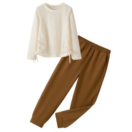 Yekaty Size 6 Girls Clothes 6t Fall Outfits Cute Long Sleeve Shirts and Pants 2 Piece Lounge Set