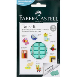 FABER-CASTELL Double Sided Tape Peel and Stick Clay Stickers, 90 pcs, Light Green Tack-IT Audio Fan