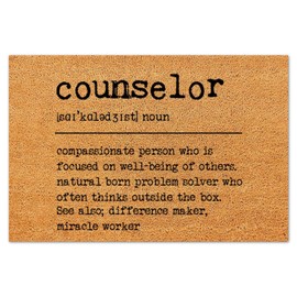 Counselor Noun Definition Welcome Mats Outdoor with Non-Slip Backing Linguistics Quote Phrase Coir Fiber Doormat Rectangular Front Porch Rug for Patio Outside Stylish Farmhouse Décor 24x36 Inch
