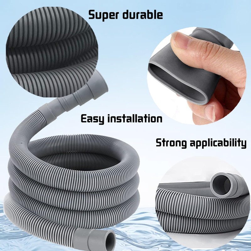 Washing Machine Drain Hose, 1/1.5/2/2.5/3/4/5/6 M, Suitable for 4 Interface