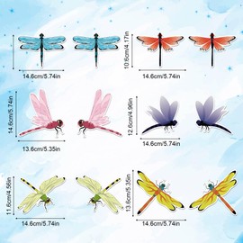 12pcs Screen Door Magnet Stickers, Decorative Magnetic Butterfly Window Screen Decals Funny Car Magnet Patio Flexible Magnets Fridge Animal Magnets for Screen Sliding Doors Party Favor (Dragonfly)