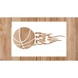 Basketball Stencil - Sports Stencil, Stencils Basketball, Art Stencils, Stencil Basketball | Ball Sport Drawing Painting Stencils Square Reusable Stencils for Painting on Wood, Floor (5x6)