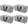 DURASACK Heavy Duty Moving Bag Storage Container Duffle Bag with Zipper, Reinforced Carry Straps and Backpack Straps, Made of Rugged Woven Polypropylene, Pack of 4, Gray