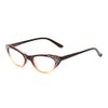 Readers.com The Paulina +3.00 Brown/Yellow Fade Womens Cat Eye Reading