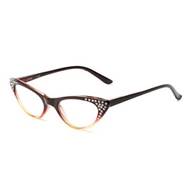 Readers.com The Paulina +3.00 Brown/Yellow Fade Womens Cat Eye Reading Glasses