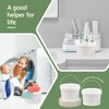 10 Pack White Plastic Bucket with Handle and Lid Food