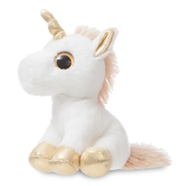 Aurora, 60836, Sparkle Tales, Twinkle The Unicorn, 7In, White and Gold, Soft Toy