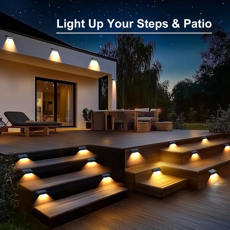 AUDLES Solar Fence Lights Outdoor, 8 Pack Fence Lights Solar