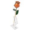 Golded Rose Flower 24K Bright Orange with Base Gift for