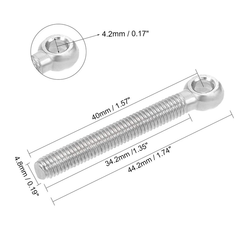 sourcing map M5 x 40mm 304 Stainless Steel Machine Shoulder