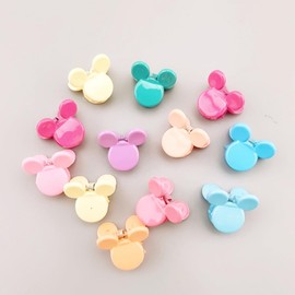 1 can of 50 colorful small mouse shaped hair clips - women's anti slip hair accessories, straight/curly/wavy hair, mixed colors (anti slip grip, cute cartoon design)