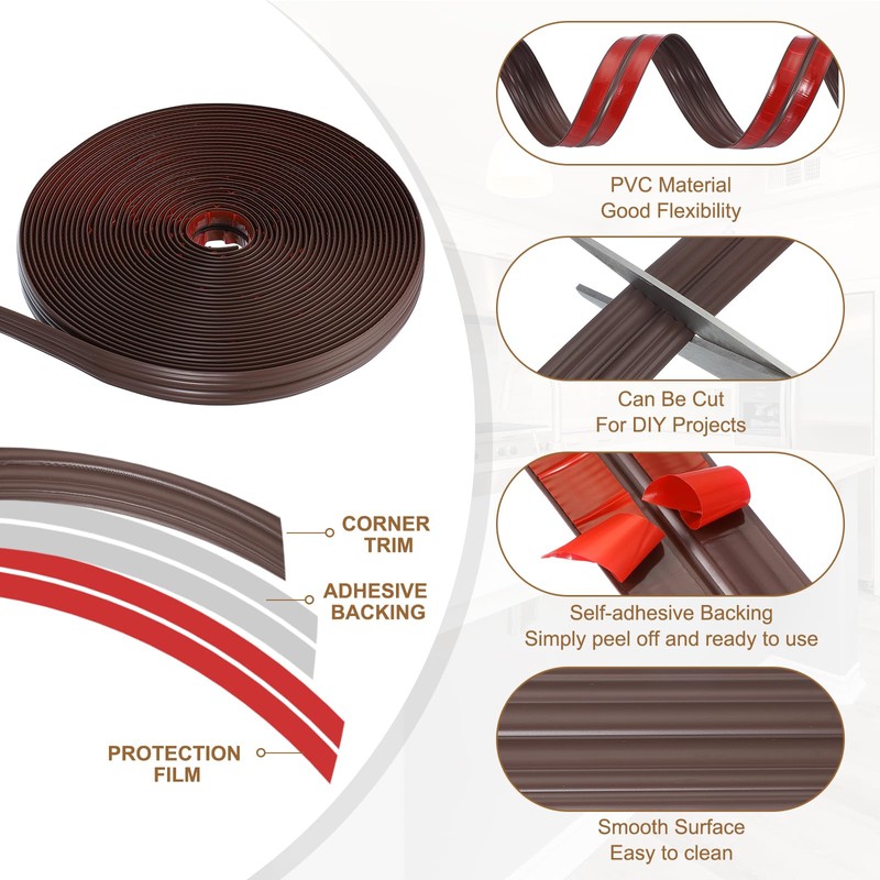 PATIKIL Wall Corner Protector 0.8 in x 33 Ft, Self