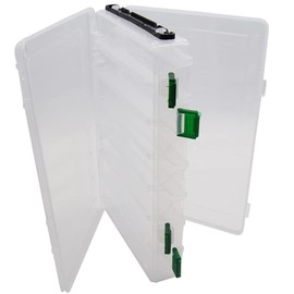 14 Compartments Double-Sided Visible Fishing Lure Hook Tackle Box Hard Plastic Orange/Yellow Container Box for Fishing Lures Hooks Jewelry Beads Earring (1pcs-clear-14compartments)