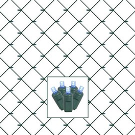 Vickerman 120 Red Wide Angle Twinkle LED Christmas Net Light Set, Green Wire