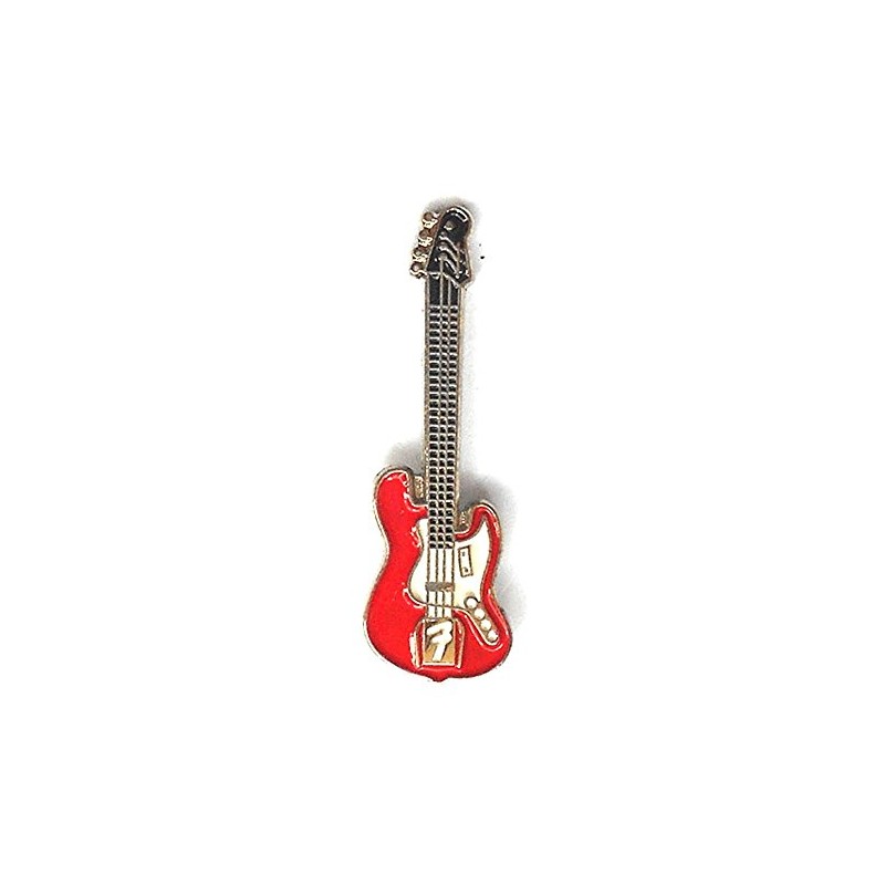 Metal Enamel Pin Badge Rock Music Electric Fender Guitar in