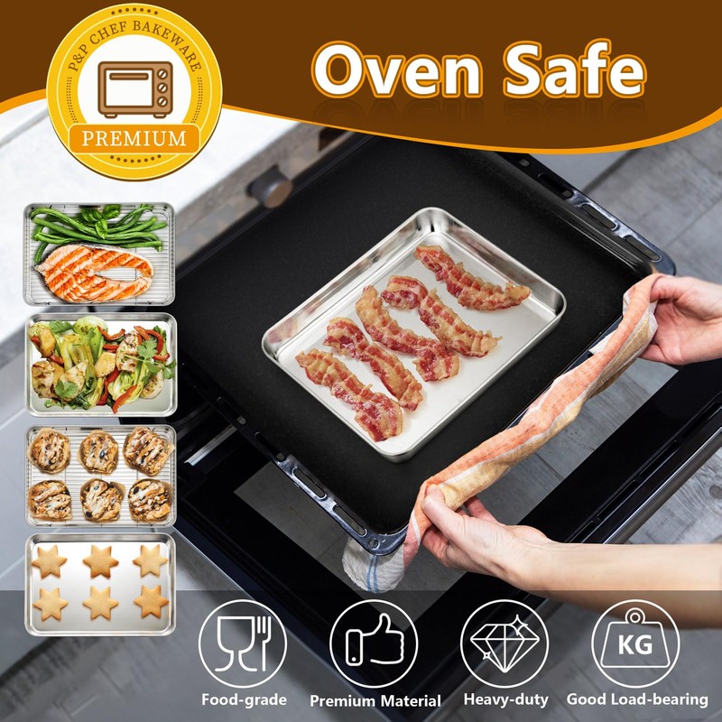 P&P CHEF 10.4 + 9 Inch Toaster Oven Pans with