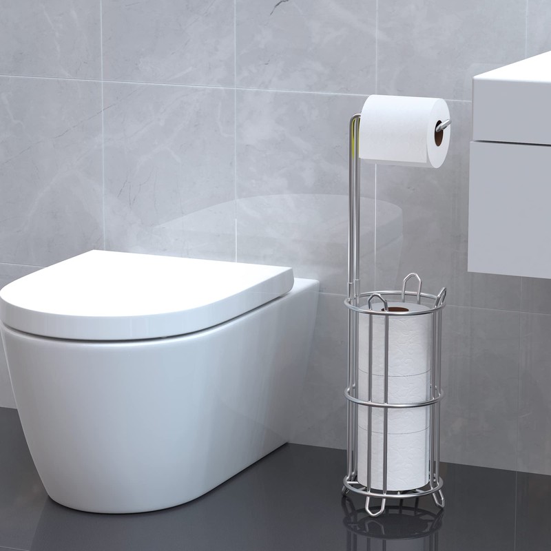 Meangood Toilet Paper Holder Stand and Tissue Paper Roll Dispenser