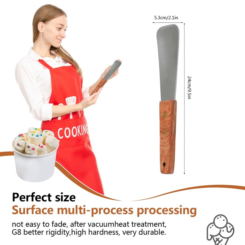 Ice Cream Spade,Stainless Steel Ice Cream Shovel with Wooden Handle…