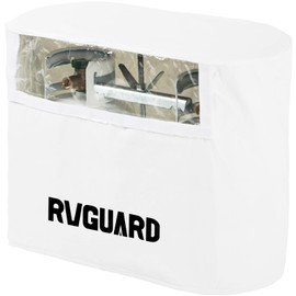 RVGUARD RV Propane Tank Cover, Waterproof, Anti-UV, White Camper Propane Tank Cover, Fits 30LB Dual Propane Tanks, for RV/Trailer/Camper Accessories