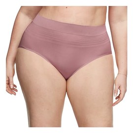 Warner's Women's No Pinching No Problems Dig-Free Comfort Waist with Lace Smooth and Seamless Brief RS1501P, Mauve Haze