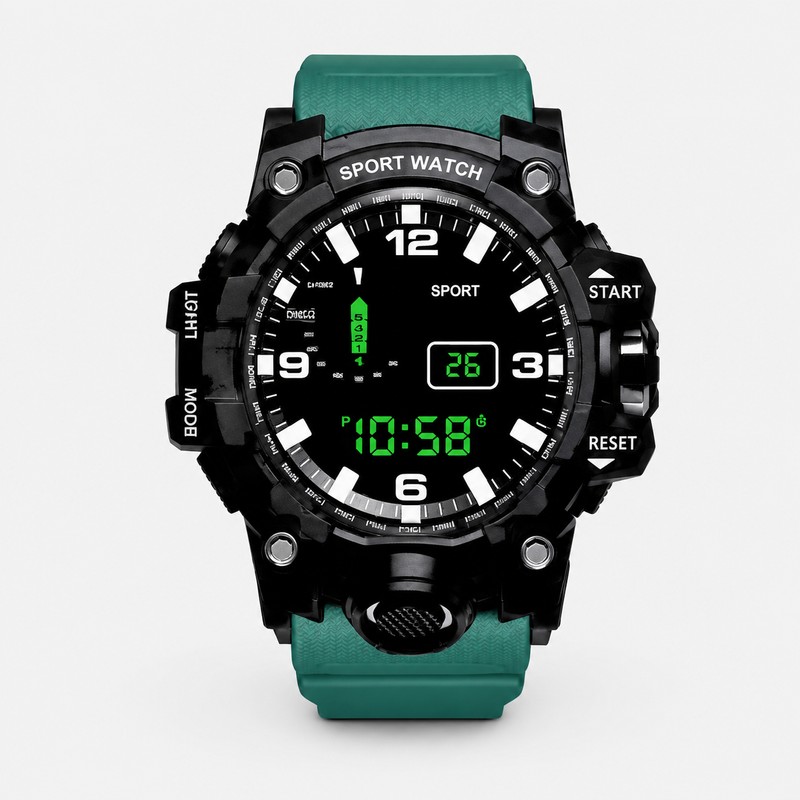 Digital Sports Wristwatch for Outdoor Play - Large Dial, Luminous,