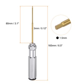 sourcing map 2pcs RC Hex Screwdriver 1.5mm Titanium Hexagon Screwdrivers Wrench RC Hex Driver Repair Tool for RC Models Car Helicopter Boat, Silver Tone