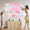 Mocsicka Donut 7th Birthday Backdrop Sweet Sassy and Seven for