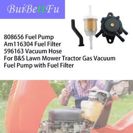 808656 Fuel Pump for B&S Lawn Mower Tractor Gas Vacuum Fuel Pump with Fuel Filter for Honda Yamaha 491922 691034 692313 808492 John Deere Kohler 17HP-25 HP Small Engine
