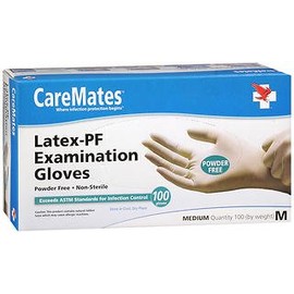CareMates Latex-PF Examination Gloves Medium - 100ct, Pack of 3