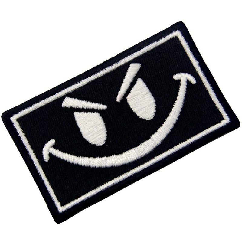 Bad Smile Smiling Face Tactical Morale Patch Embroidered Glow In