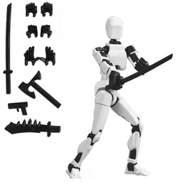 Hcusus (Assembly Completed Titan 13 Action Figure, 4PCS Action Figures, Action Figure 3D Printed Robot Multi-Jointed Movable, Desktop Decorations for Game Lovers