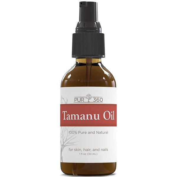 Pur360 Tamanu Oil - Best Treatment for Psoriasis, Eczema, Acne Scar, Rosacea - Relief for Dry, Scaly Skin, Scalp and More - Cold Pressed