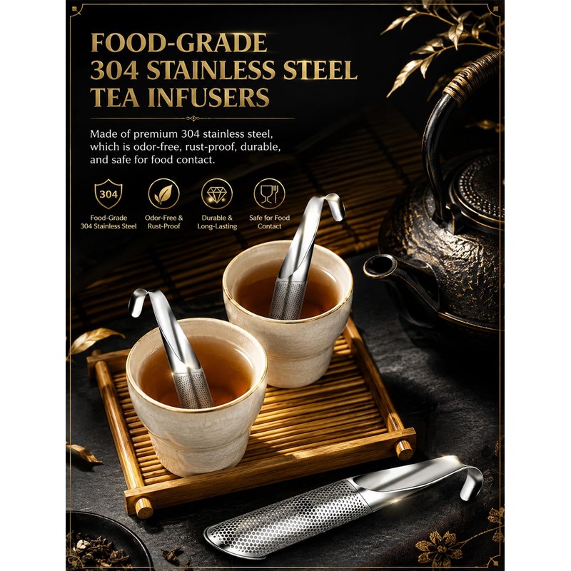 7 Pcs Reusable Stainless Steel Tea Infuser Set for Loose