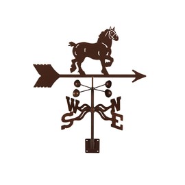 EZ Vane Draft Horse Weathervane — Post Mount, Wind Cups, Antique Copper Finish, Steel with Durable Triple Powder Coating, Handcrafted in USA