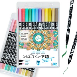 SKULLPAPER® SketchPen Set (Set 02-12 Pastel Colours)