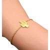 Gold Cactus Link Chain Bracelet (Stainless Steel) Miss Fit Boutique