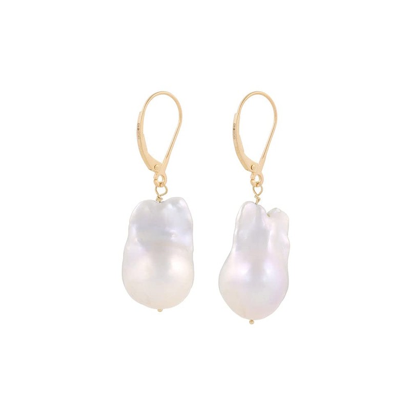 Anthony Vincent Aretes Perlas Cultivadas Naturales Baroque Barroca Color Blanco
