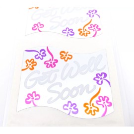 Hambly NEW Vintage Hambly “Retro 80s Get Well Soon Phrase” Mylar 4 Stickers 1 Sheet