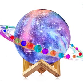 Moon Lamp, Night Light, LOGROTATE 16 Colors Galaxy Lamp 3D Printing Kids Moon Light with Stand/Remote Control/Touch/USB Rechargeable, Moon Night Light for Kids Baby Friends Family Gifts (4.8 inch)