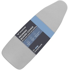 VividPaw Ironing Board Cover and Pad 18x49, Extra Wide, Thick Padding, Elastic Edge, Silicone Coated, Resist Scorching and Staining, Heavy Duty Iron Board Covers (Grey, 18" x 49")